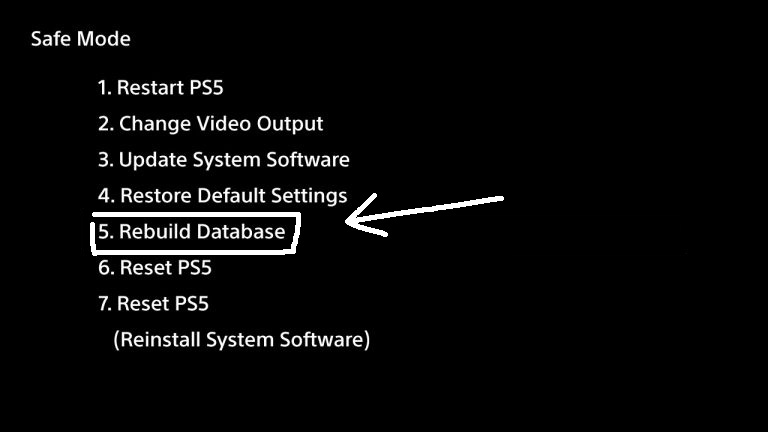 آموزش بازسازی دیتابیس PS5 از Safe Mode